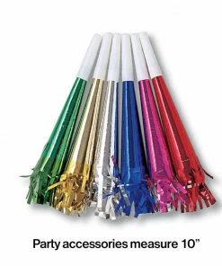 Creative Converting Assorted Foil Party Horns With Fringe, 8 Ct General Decorations