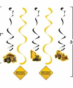 Creative Converting Kids Birthday Party Themes Construction Birthday Zone Dizzy Danglers (30/case)