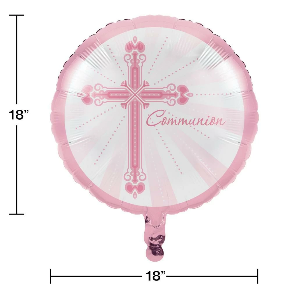 Creative Converting Blessings Pink Metallic Balloon, Communion (10/case)