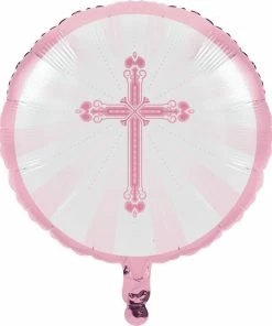 Creative Converting Blessings Pink Metallic Balloon (10/case) Religious Ceremony Decorations