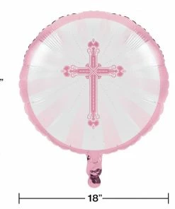 Creative Converting Blessings Pink Metallic Balloon (10/case) Religious Ceremony Decorations