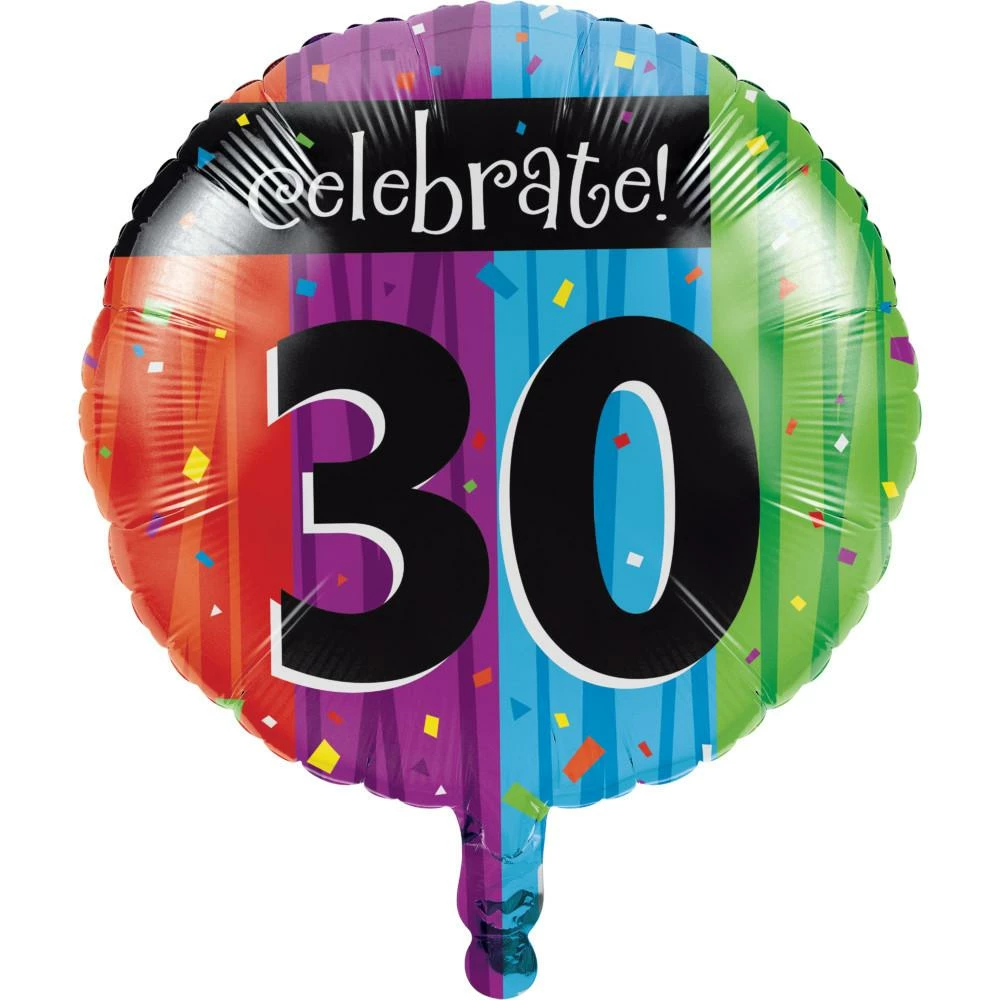 Creative Converting Milestone Celebrations 30th Metallic Balloon (12/case) Adult Birthday Party Themes
