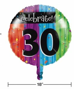 Creative Converting Milestone Celebrations 30th Metallic Balloon (12/case) Adult Birthday Party Themes