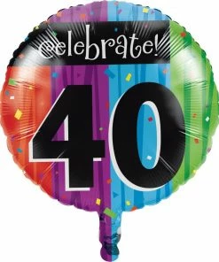 Creative Converting Milestone Celebrations 40th Metallic Balloon (12/case)