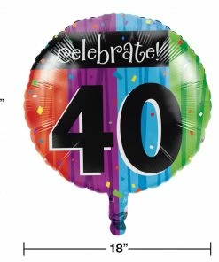 Creative Converting Milestone Celebrations 40th Metallic Balloon (12/case)