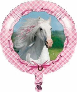 Creative Converting Heart My Horse Metallic Balloon, Happy Birthday (10/case)