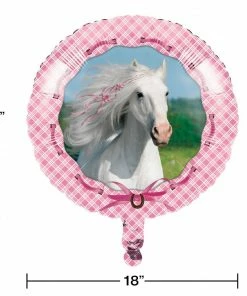 Creative Converting Heart My Horse Metallic Balloon, Happy Birthday (10/case)