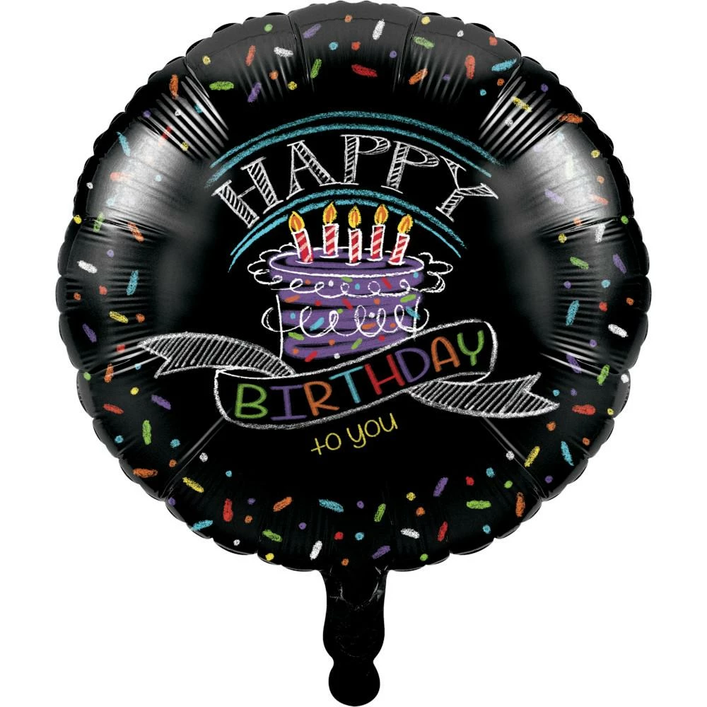 Creative Converting Adult Birthday Party Themes Chalk Birthday Metallic Balloon (10/case)