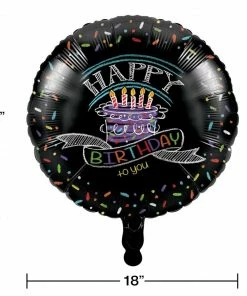 Creative Converting Adult Birthday Party Themes Chalk Birthday Metallic Balloon (10/case)