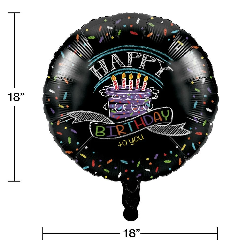 Creative Converting Adult Birthday Party Themes Chalk Birthday Metallic Balloon (10/case)