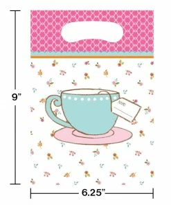 Creative Converting Tea Time Birthday Party Loot Bags, Plastic (96/case)