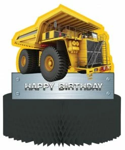 Creative Converting Construction Birthday Zone Centerpiece, Honeycomb, Cutout (6/case) Kids Birthday Party Themes