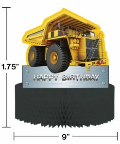 Creative Converting Construction Birthday Zone Centerpiece, Honeycomb, Cutout (6/case) Kids Birthday Party Themes