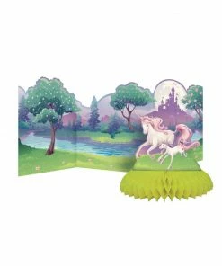 Creative Converting Unicorn Fantasy Centerpiece, Honeycomb With Accordion Backdrop (6/case)