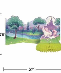 Creative Converting Unicorn Fantasy Centerpiece, Honeycomb With Accordion Backdrop (6/case)
