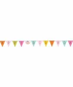 Creative Converting Tea Time Birthday Party Flag Shaped Ribbon Banner (6/case)