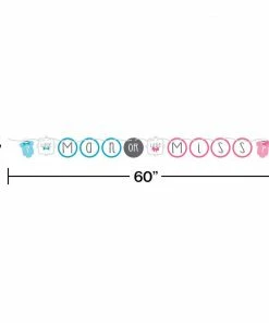 Creative Converting Baby Showers Bow Or Bowtie? Circle Ribbon Banner (6/case)