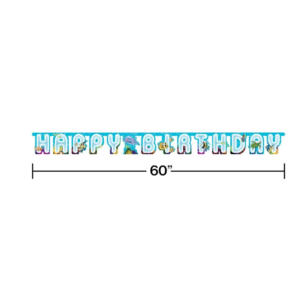 Creative Converting Kids Birthday Party Themes Ocean Party Jointed Banner, Large (12/case)