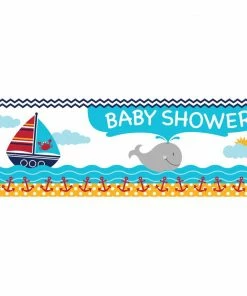 Creative Converting Ahoy Matey! Giant Party Banner, Baby Shower (6/case) Baby Showers
