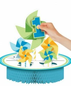 Creative Converting Turning One Boy Centerpiece, Honeycomb, Diecut (6/case)