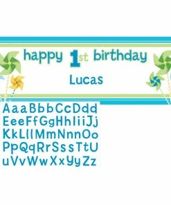 Creative Converting Turning One Boy Giant Party Banner 20 Inch X 60 Inch With Stickers (6/case)