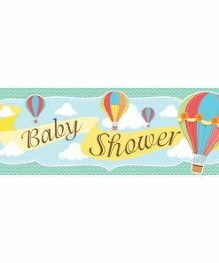 Creative Converting Up, Up, & Away Giant Party Banner 20 Inch X 60 Inch , Baby Shower (6/case)