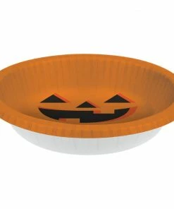 Creative Converting Halloween Party Supplies Halloween Pumpkin 20 Oz. Paper Bowl, 8 Ct