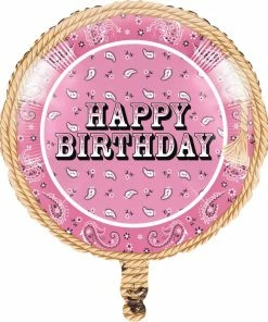 Creative Converting Pink Bandana Cowgirl Metallic Balloon (10/case)