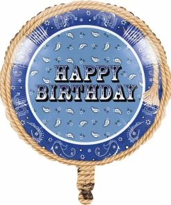 Creative Converting Blue Bandana Cowboy Metallic Balloon (10/case)