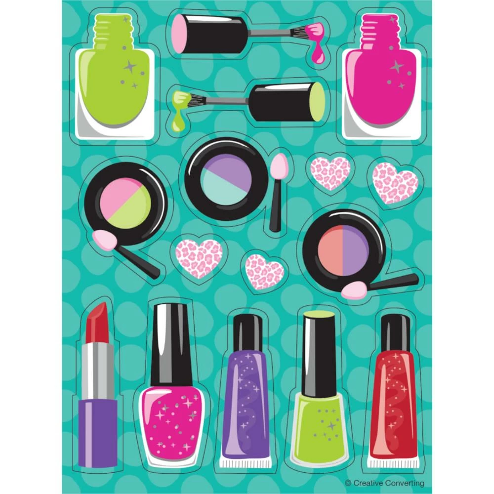 Creative Converting Sparkle Spa Party! Value Stickers (48/case) Kids Birthday Party Themes