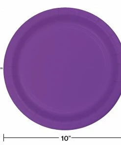 Creative Converting Amethyst Purple Banquet Plates, 24 Ct Solid Color Tableware