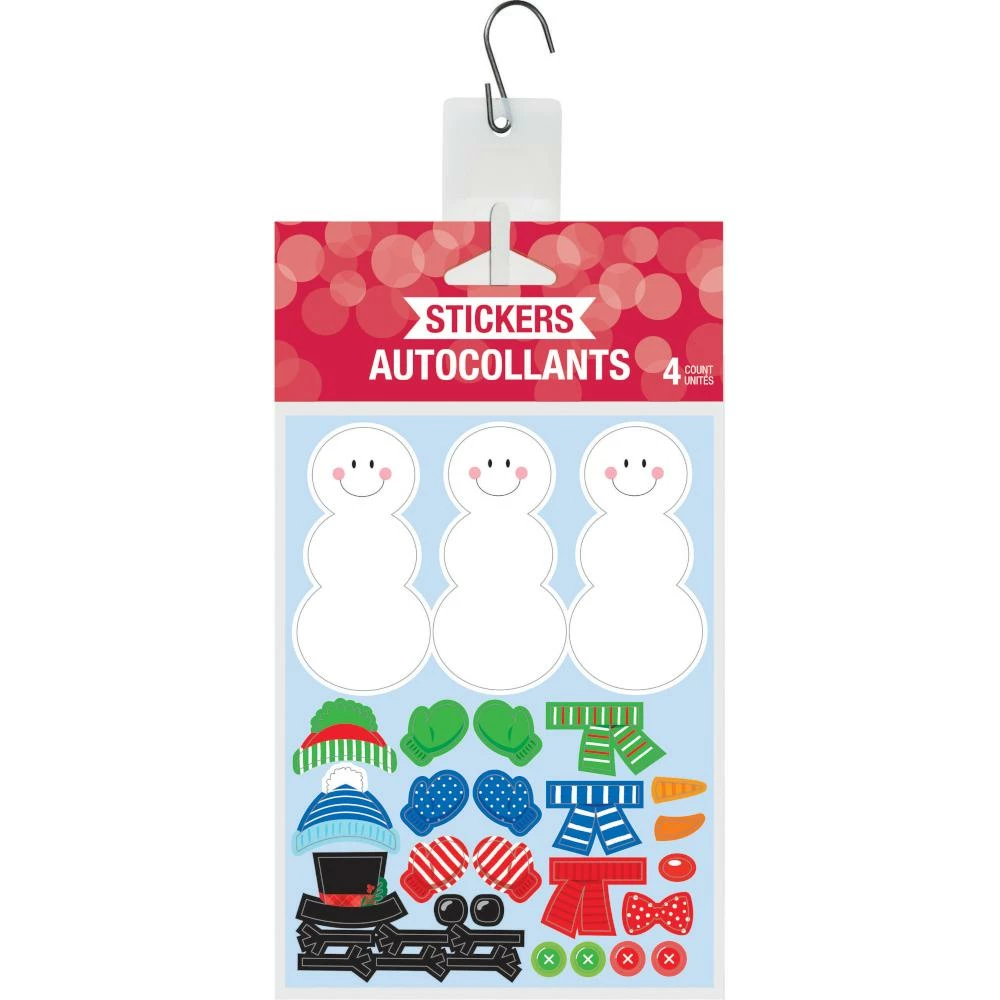 Creative Converting Build A Snowman Stickers, 4 Ct