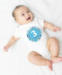 Creative Converting Baby's Blue Glitter Stickers Months (144/case) Baby Showers