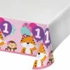 Creative Converting 1st Birthday Party Themes One Is Fun Girl Plastic Tablecover Border, 54 Inch X 102 Inch (6/case)