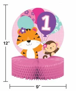 Creative Converting One Is Fun Girl Centerpiece Honeycomb (6/case)