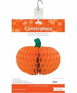 Creative Converting Halloween Party Supplies Halloween Honeycomb Centerpiece, 12" Pumpkin