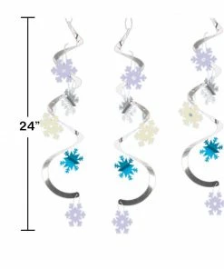 Creative Converting Christmas Party Supplies Snowflakes Dizzy Danglers, 5 Ct
