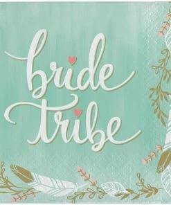 Creative Converting Mint To Be Beverage Napkin, Bride Tribe (192/case) Bridal And Wedding