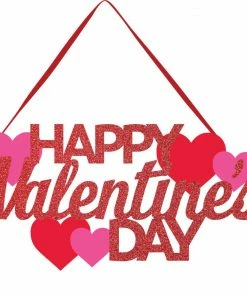 Creative Converting Glitter Hanging Sign, Happy Valentine'S Day (Case Pack Of 12) Valentine's Day Party Decorations