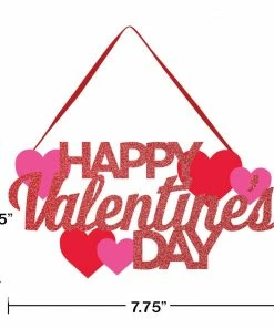 Creative Converting Glitter Hanging Sign, Happy Valentine'S Day (Case Pack Of 12) Valentine's Day Party Decorations