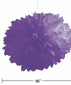Creative Converting Solid Color Tableware Amethyst Fluffy Tissue Balls (Case Pack Of 36)