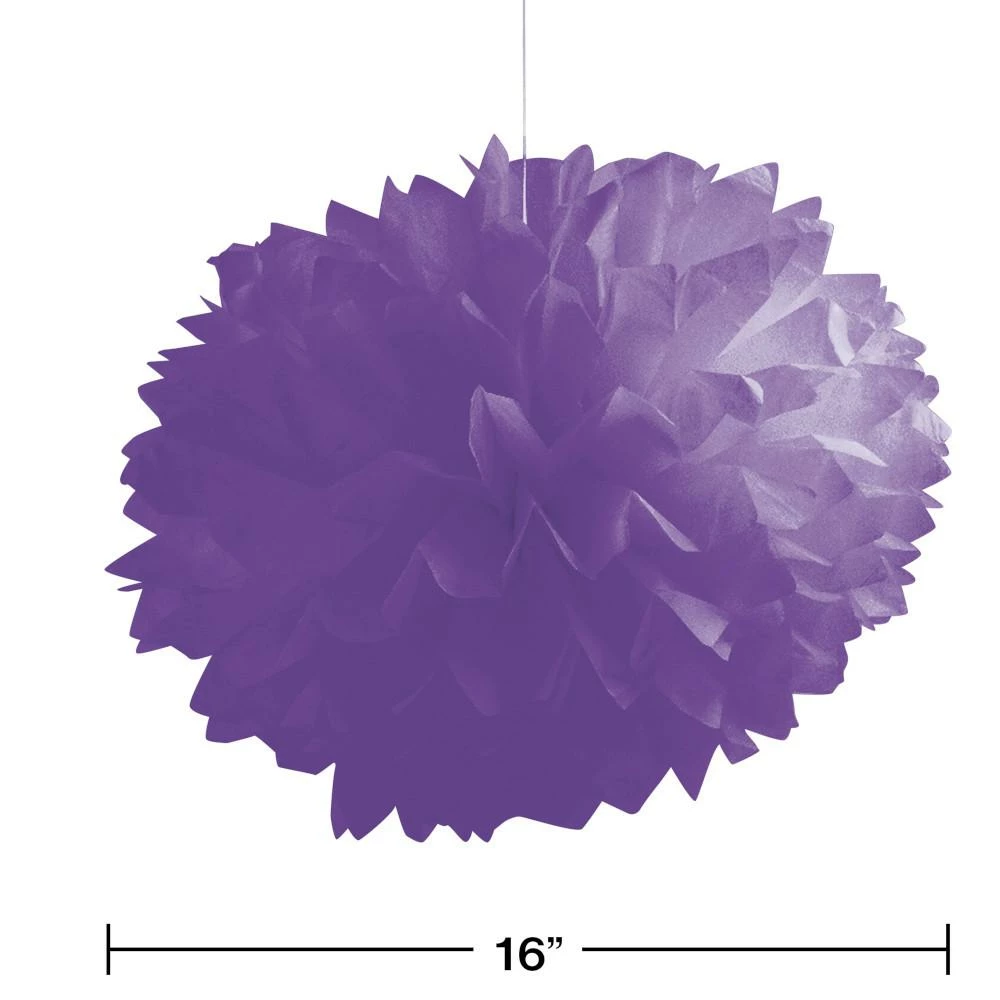 Creative Converting Solid Color Tableware Amethyst Fluffy Tissue Balls (Case Pack Of 36)