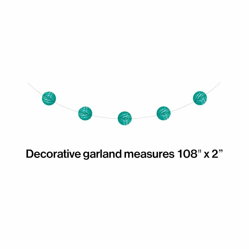 Creative Converting Solid Color Tableware Teal Lagoon Mini Honeycomb Garland (Case Pack Of 12)