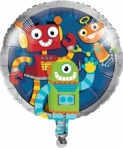 Creative Converting Party Robots Metallic Balloon 18" (Case Pack Of 10)
