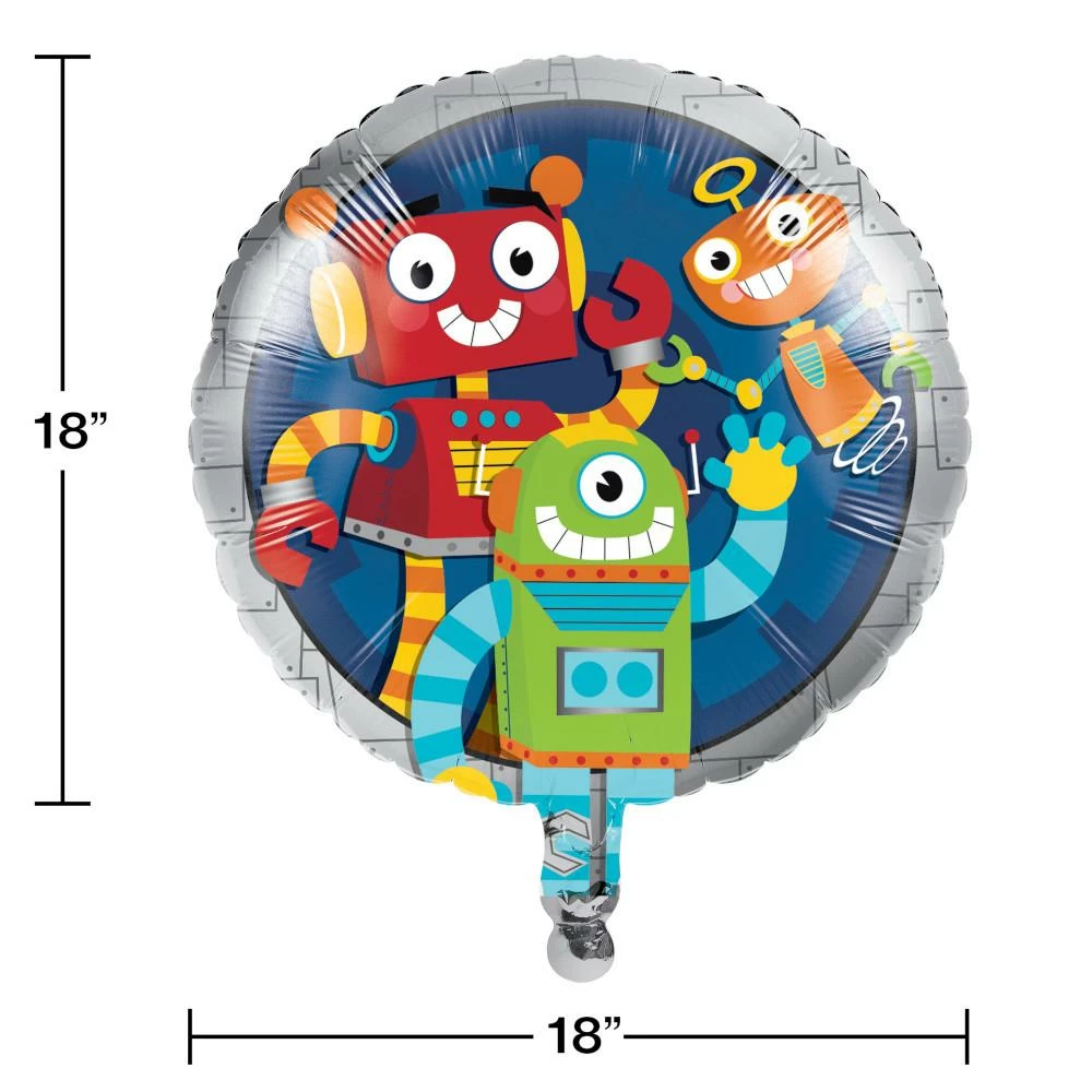 Creative Converting Party Robots Metallic Balloon 18" (Case Pack Of 10)