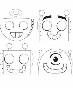Creative Converting Kids Birthday Party Themes Party Robots Favor, Color-Your-Own Mask (Case Pack Of 72)