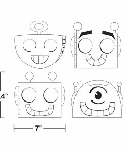 Creative Converting Kids Birthday Party Themes Party Robots Favor, Color-Your-Own Mask (Case Pack Of 72)