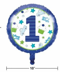 Creative Converting 1st Birthday Party Themes Doodle 1st Birthday Metallic Balloon 18" (Case Pack Of 10)