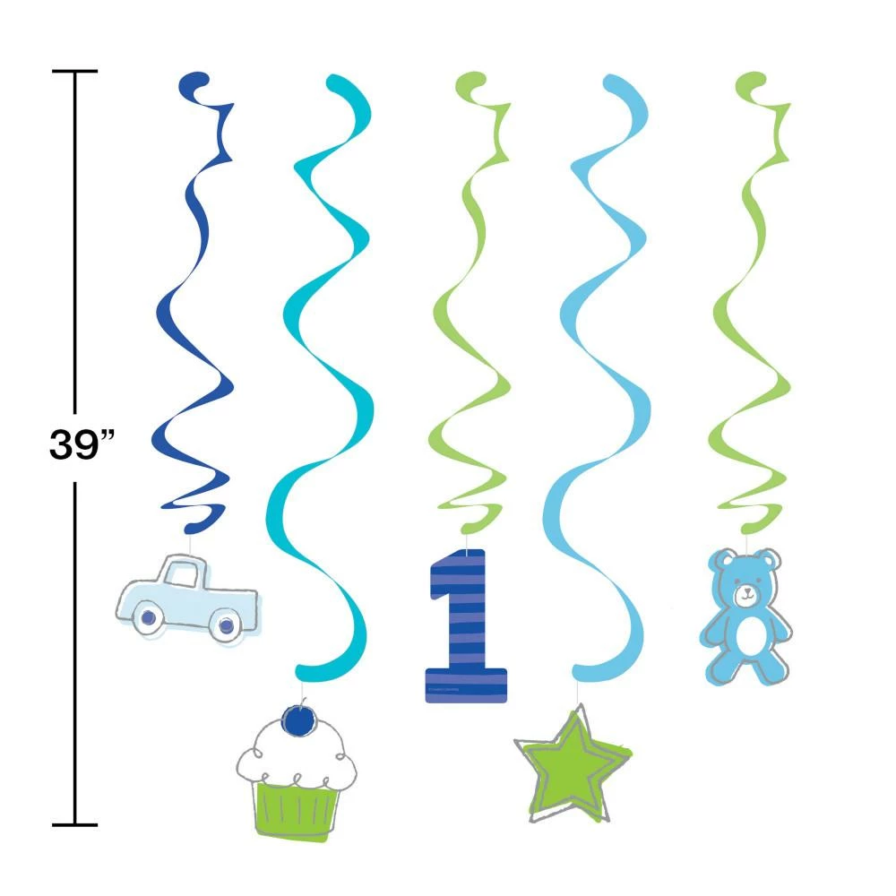 Creative Converting Doodle 1st Birthday Dizzy Danglers Assorted (Case Pack Of 30) 1st Birthday Party Themes