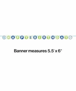 Creative Converting Doodle 1st Birthday Ribbon Banner Shaped (Case Pack Of 6) 1st Birthday Party Themes